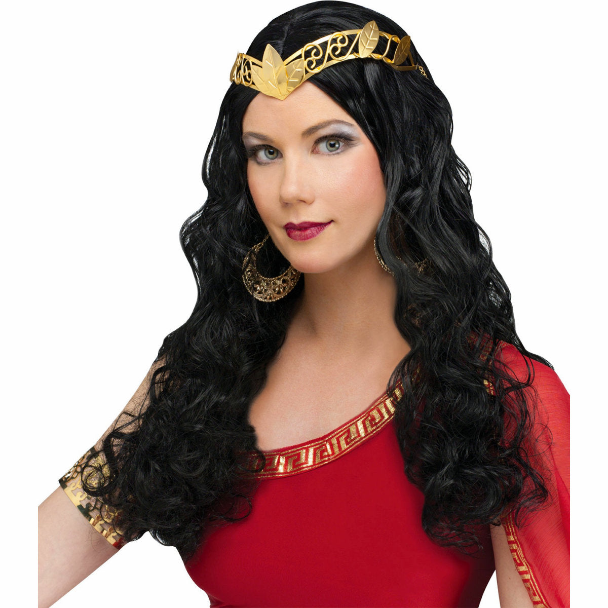 Venus Goddess Wig Black Long Hair Women's Fancy Dress Costume Wig