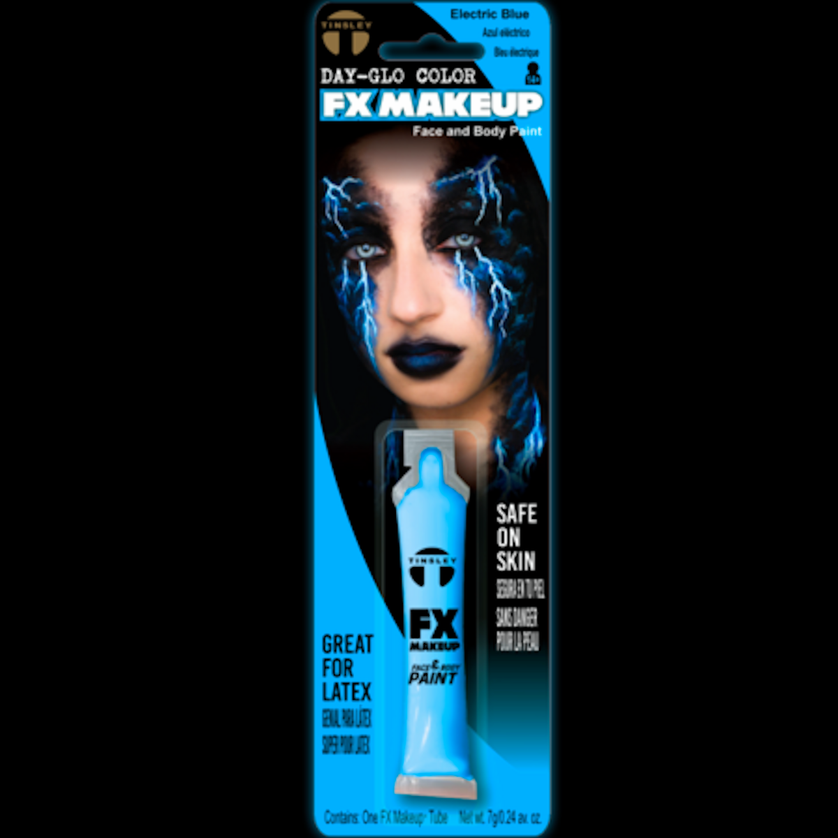Face Paint Electric Blue Day-Glo-Colour Professional Makeup Special FX Tinsley Black Label