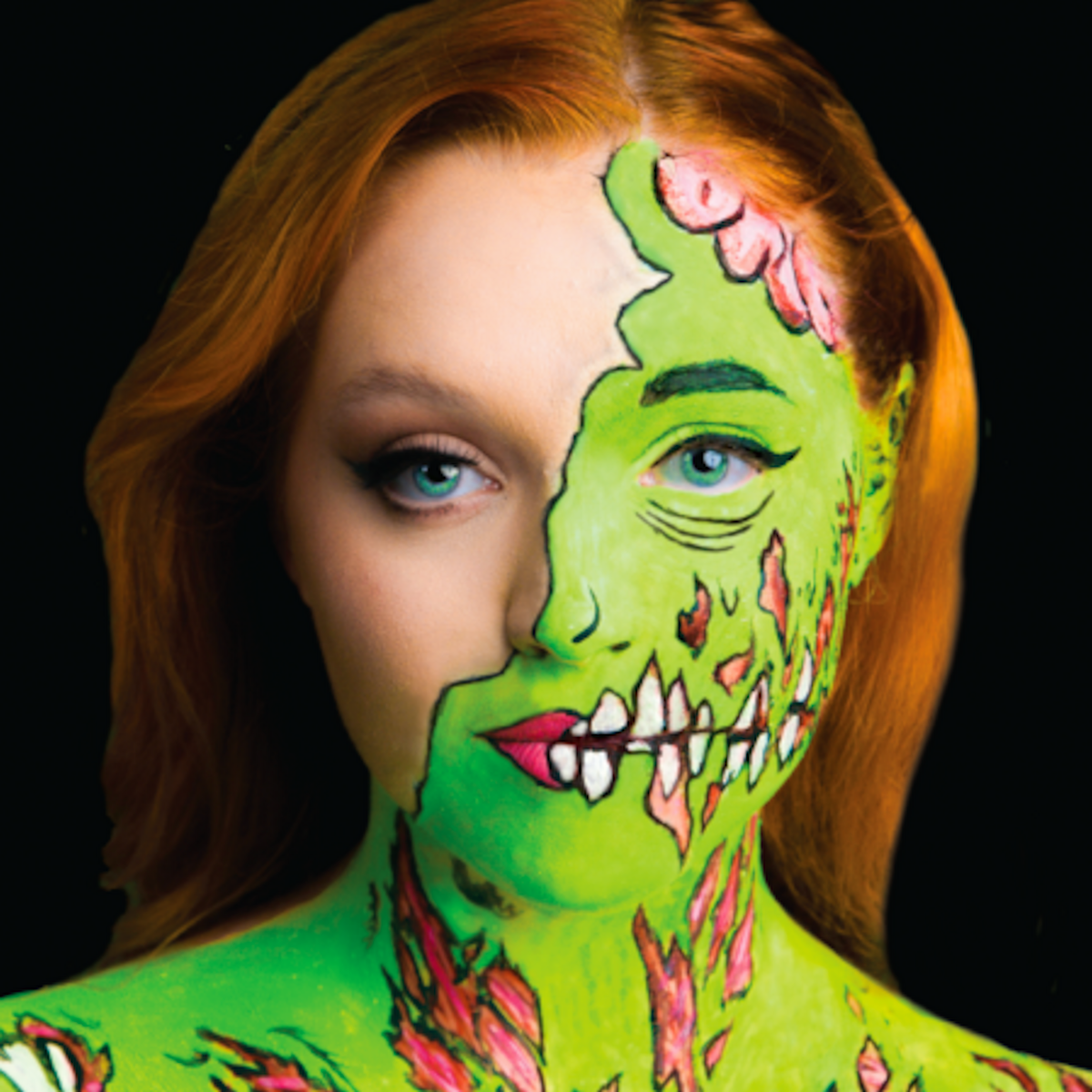 Face Paint Acid Green Day-Glo-Colour Professional Makeup Special FX Tinsley Black Label
