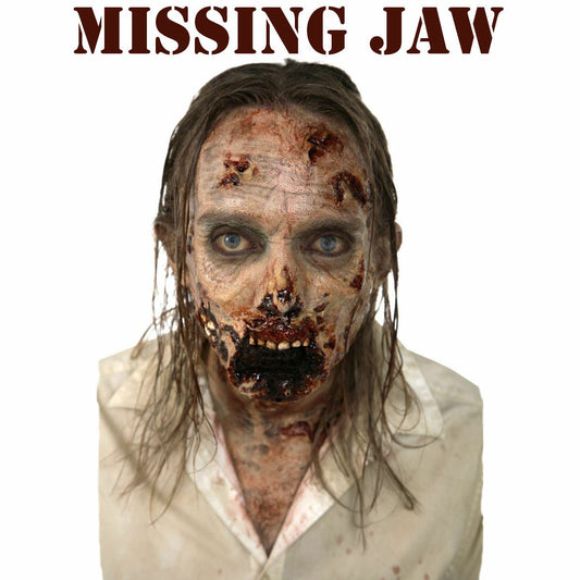 Zombie Missing Jaw 3D FX Transfer Tinsley Temporary Tattoo Halloween FX MakeUp