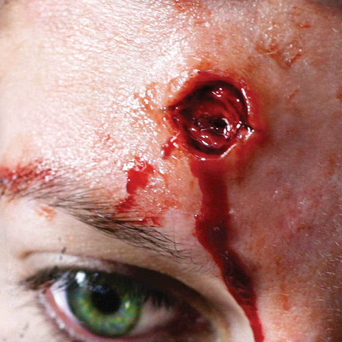 Capped bullet wound 3D FX Transfer Tinsley Temporary Halloween Special FX Make Up