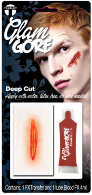Tinsley Deep Cut Glam Gore 3D Transfer Kit with Blood Special FX Makeup