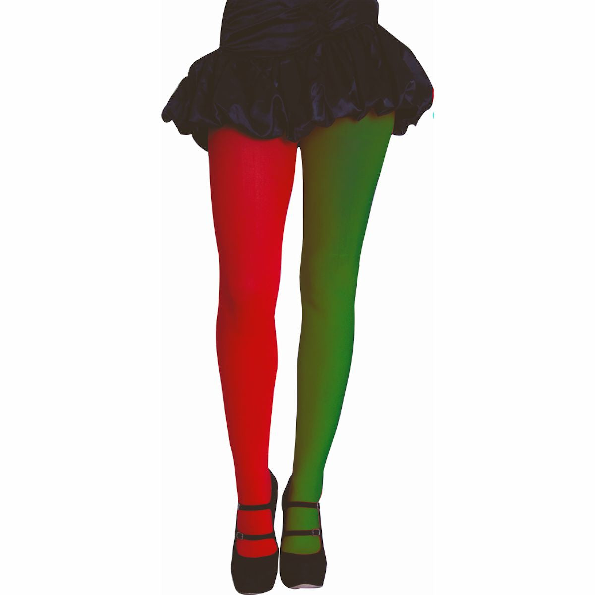 Red & Green ELF Christmas Tights Pantyhose Costume Accessory