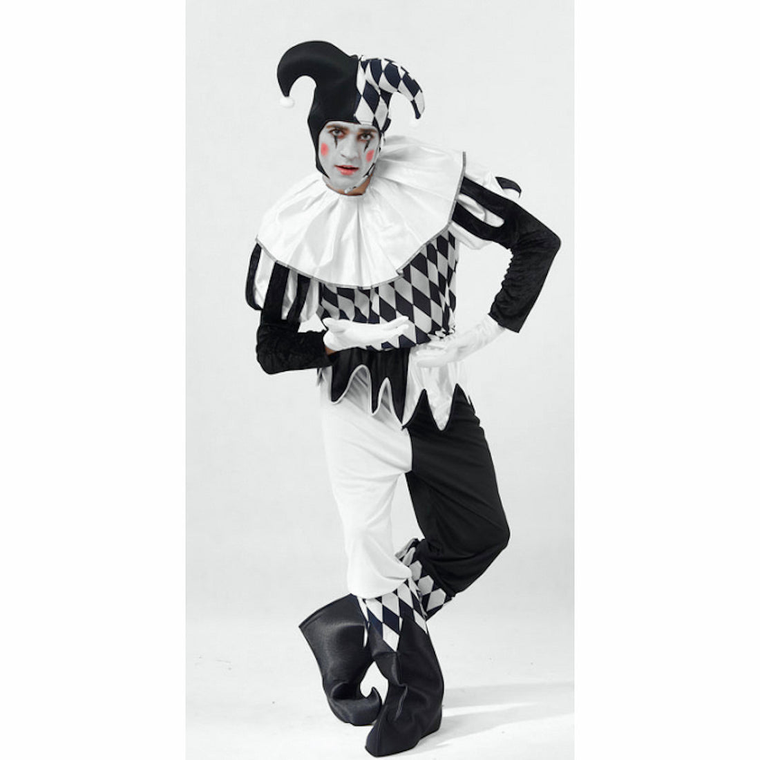Harlequin Clown Joker Jester Mens Costume Complete Outfit Ninx Costumes 3992