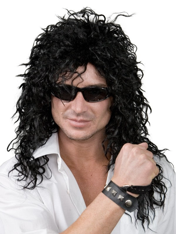 80s Rock Star WIG Bon Jovi Alice Cooper Slash Brian May Kiss Costume Fancy Dress