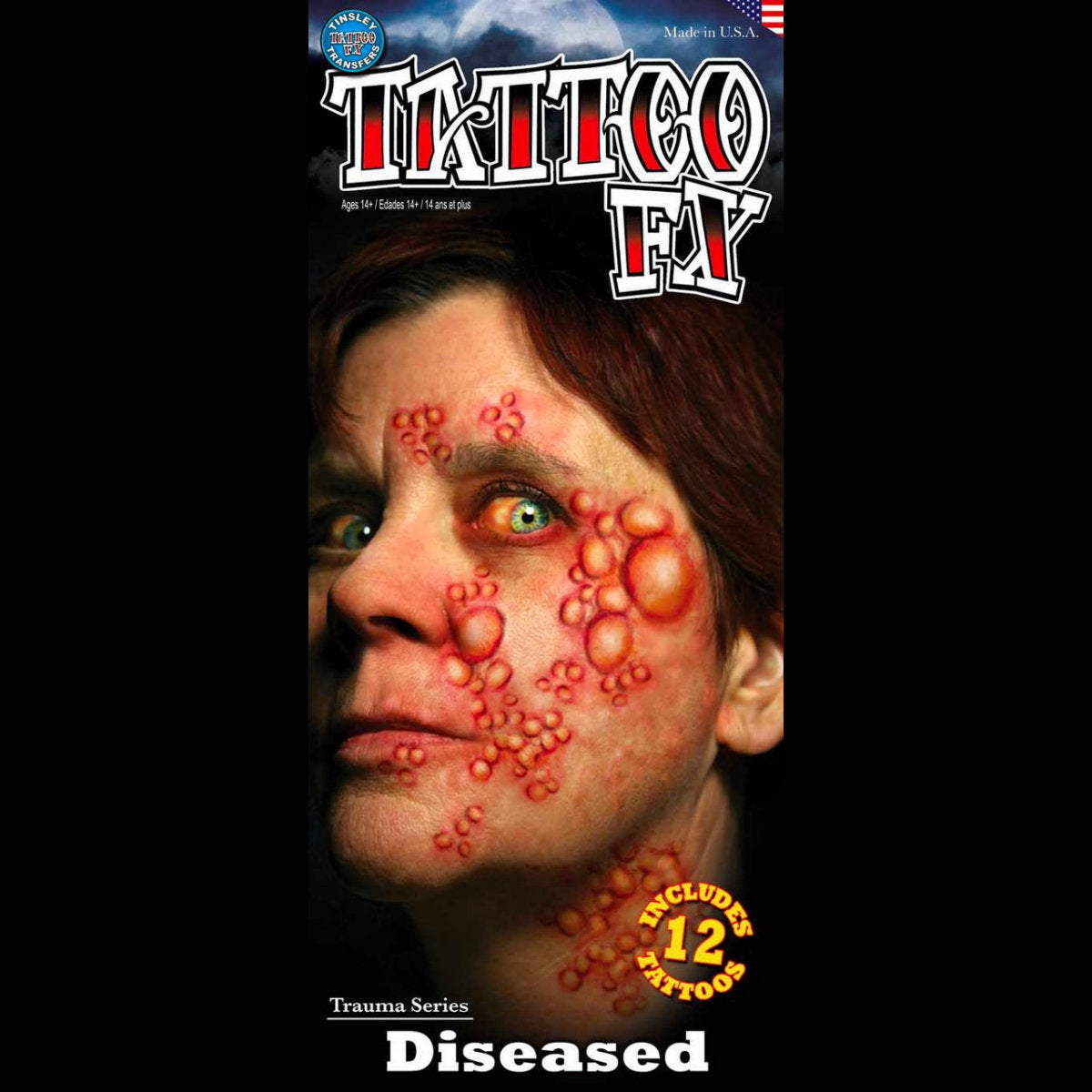 Diseased Trauma Temporary Tattoo Tinsley Halloween Special FX Make up