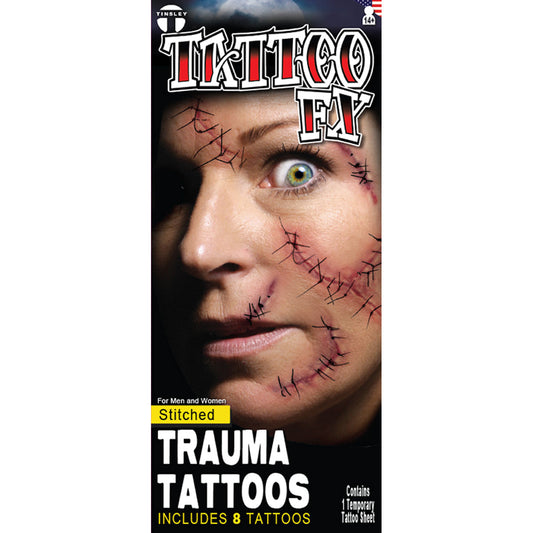 Stitched Skin Temporary Realistic Tattoo Tinsley Halloween Special FX Make up