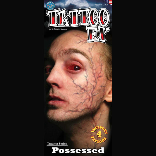 Possessed Temporary Realistic Tattoo Tinsley Halloween Special FX Make up