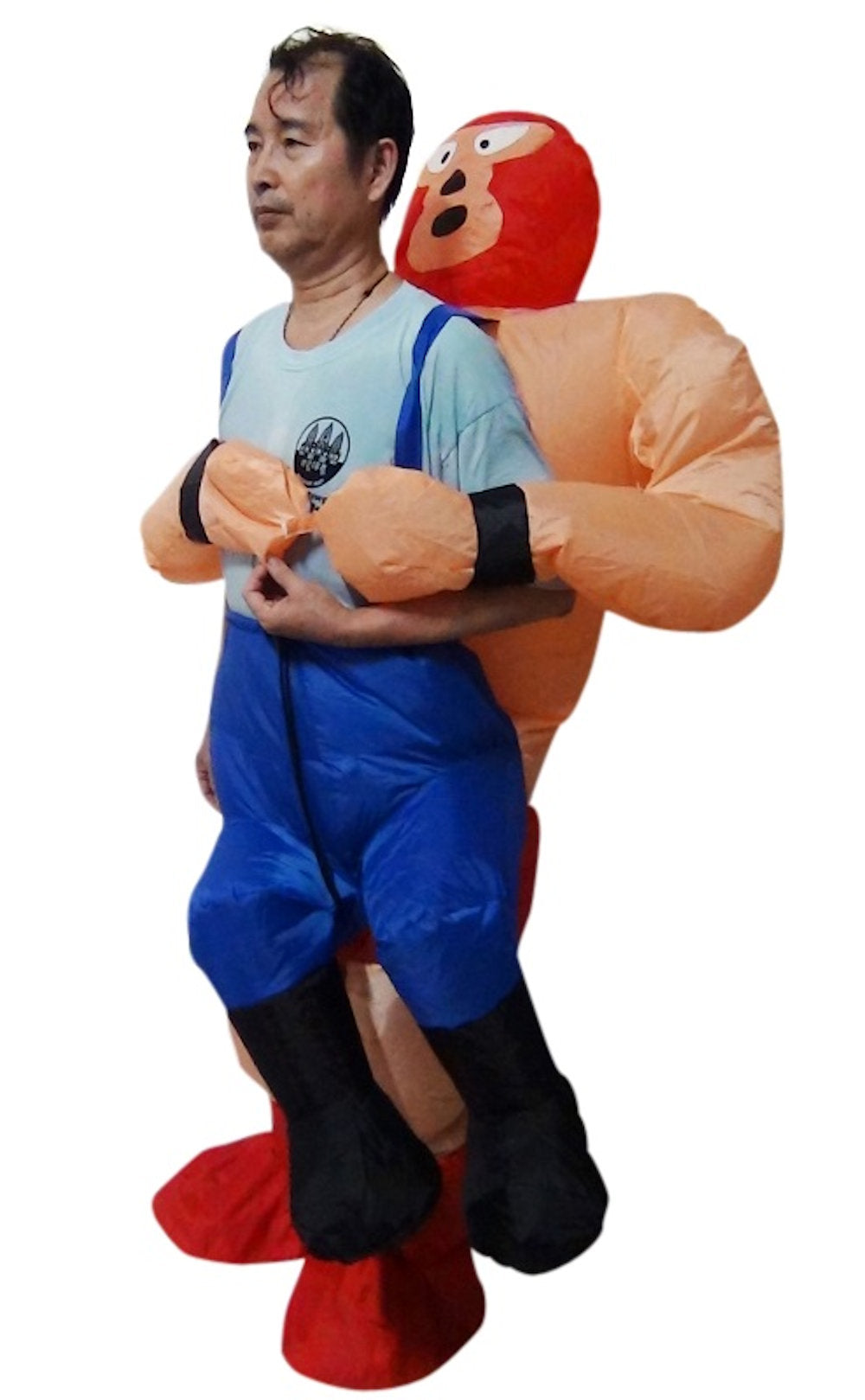 WRESTLER Fancy Dress Inflatable Suit -Fan Operated Adult Costume