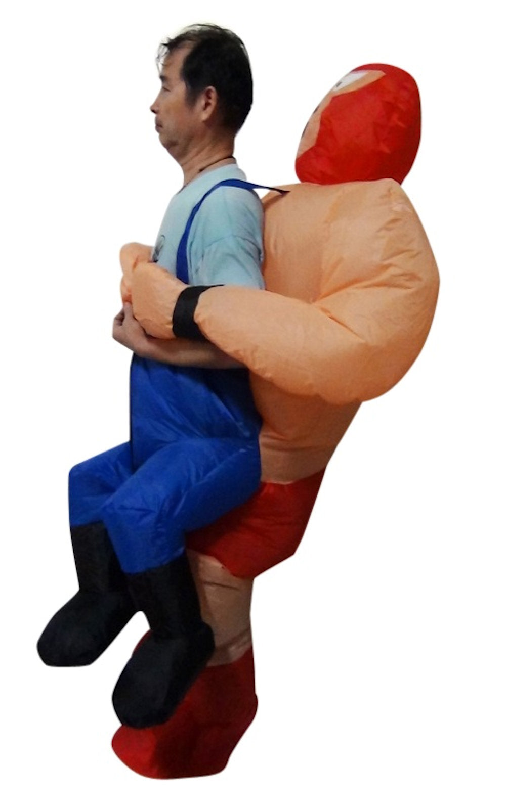 WRESTLER Fancy Dress Inflatable Suit -Fan Operated Adult Costume