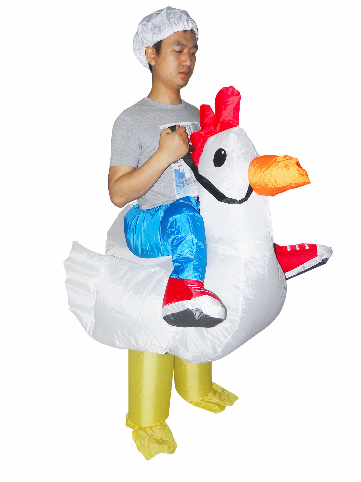 Chicken Cowboy Inflatable Fun Costume Adult Size