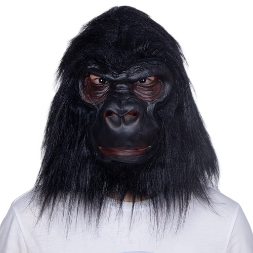Gorilla Ape Mask Latex with Black Hair Costume Accessory Halloween Great Quality