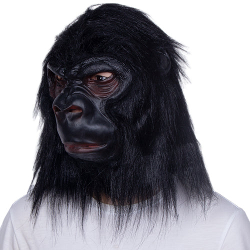 Gorilla Ape Mask Latex with Black Hair Costume Accessory Halloween Great Quality