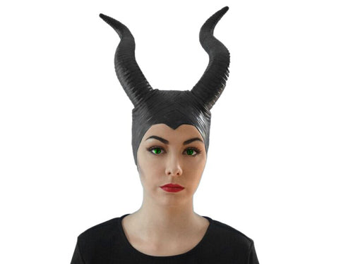 Maleficent Black Horns Deluxe Headpiece 30cm High Latex Fairy Costume Accessory
