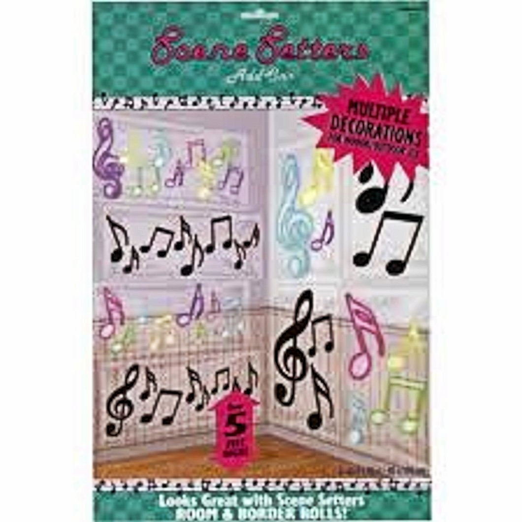 Party Decoration Musical Notes Cutouts Multiple Decorations Pack of 8 Height 5'