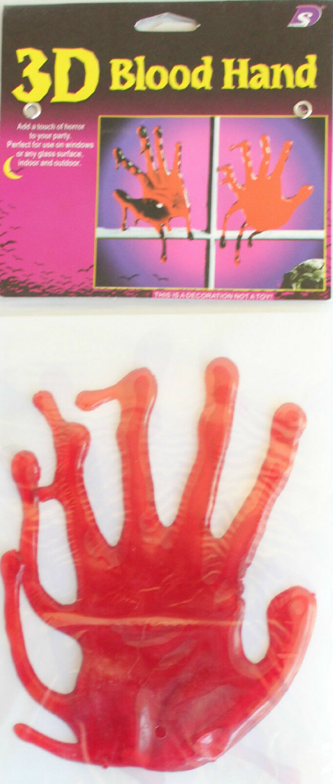3D Bloody Hand Print Window Cling Halloween Party Decoration
