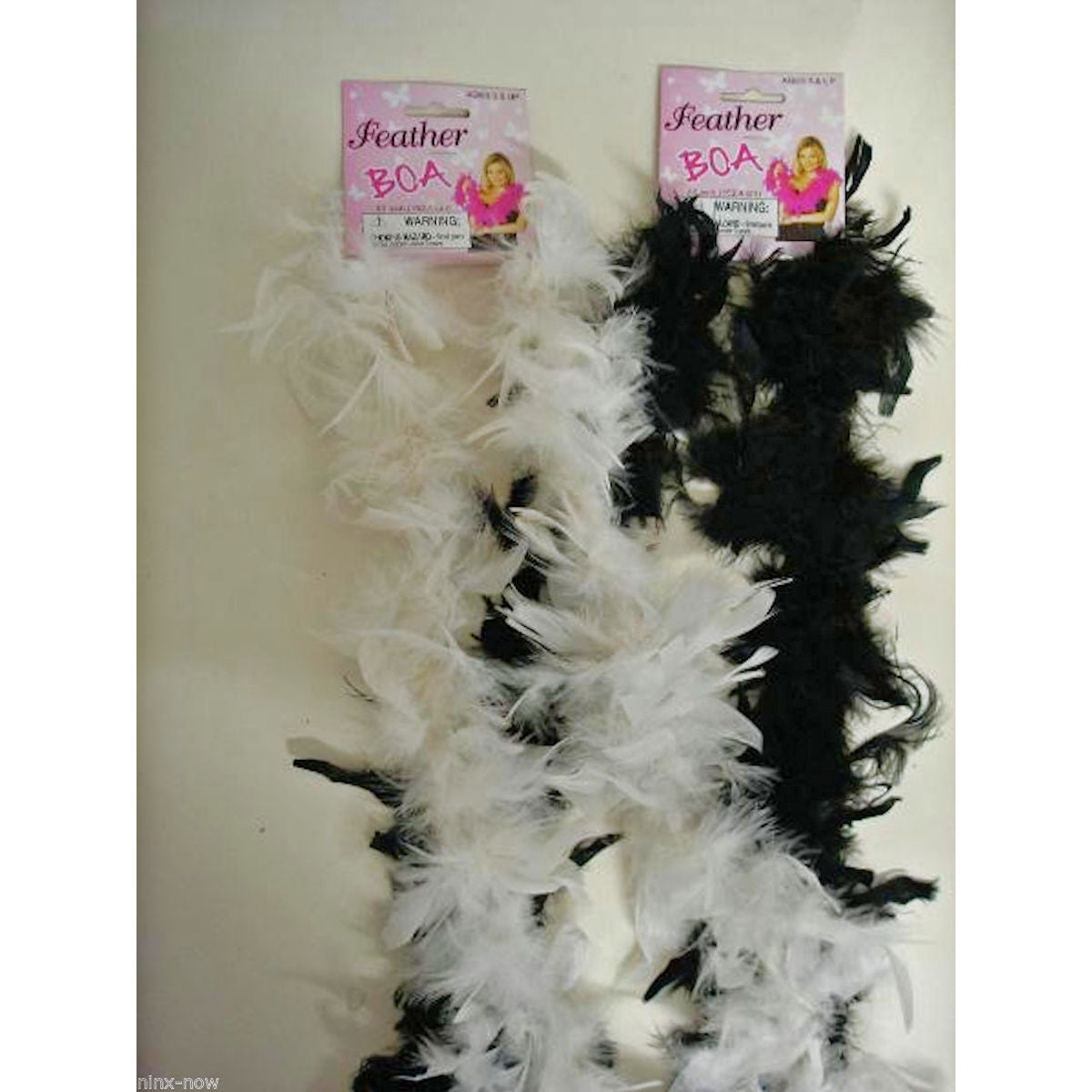 Feather Boa 2 Metre Long Flapper Gatsby Burlesque Black Red White 1920's