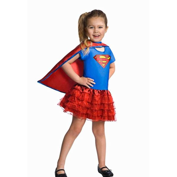 Supergirl children's costume with Tutu skirt Girls Fancy Dress Costume