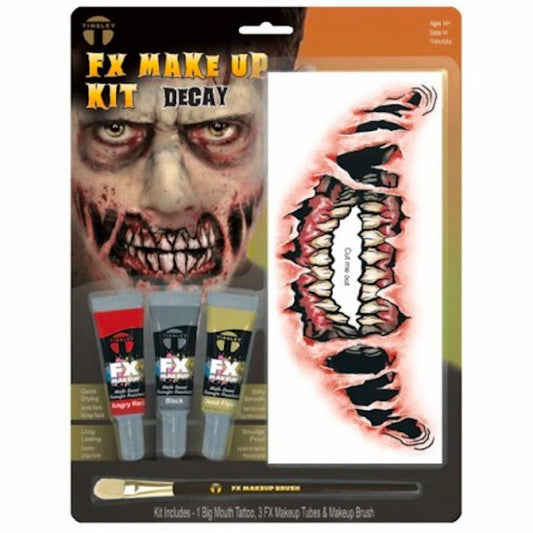 Big Mouth Decay Temporary Tattoo Tinsley Halloween Special FX Make up KIT with paint