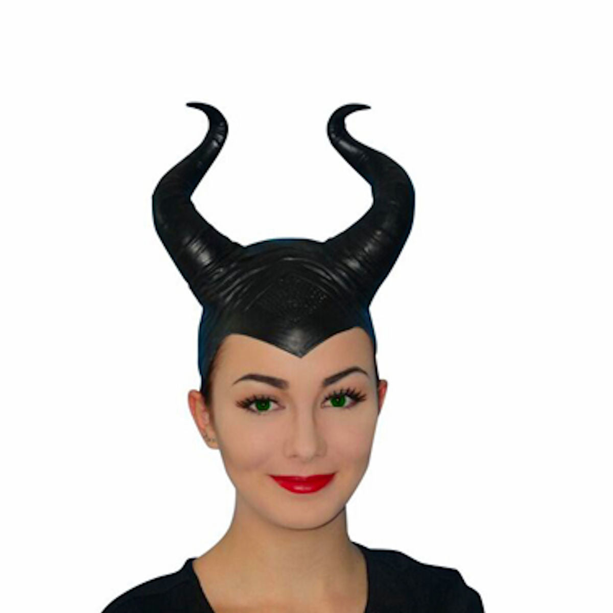Maleficent Black Horns Deluxe Headpiece 18cm High Latex Fairy Costume Accessory